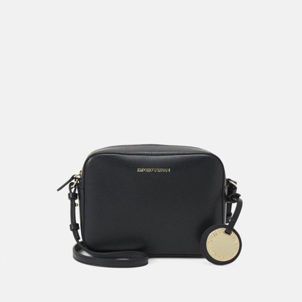 Emporio Armani Black Logo Printed Camera Bag